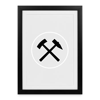 Crossing Tools Craft Icon - Framed poster (27 × 37 cm) - black - Front