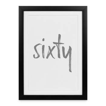 60 sixty birthday gift number sixty - Framed poster (27 × 37 cm) - black - Front