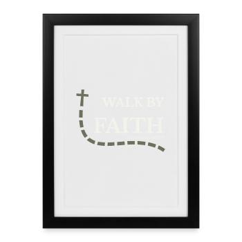 Marcher par la Foi | 2 Corinthiens 5:7 - Affiche encadrée (27 × 37 cm) - noir - Devant