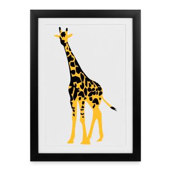 Girafe - Affiche encadrée (27 × 37 cm) - noir - Devant