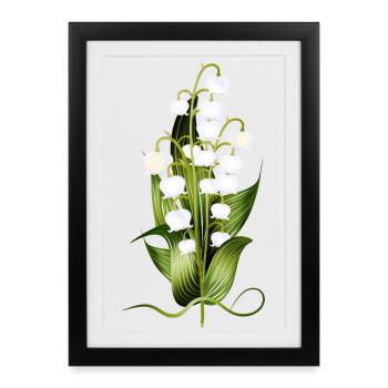 délicat arrangement du muguet comme salutation printanière - Affiche encadrée (27 × 37 cm) - noir - Devant