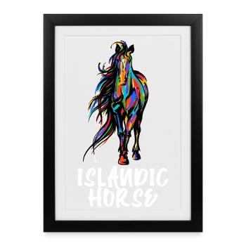 Cool Icelandic Horses Stallion Horse Fan Saying - Framed poster (27 × 37 cm) - black - Front
