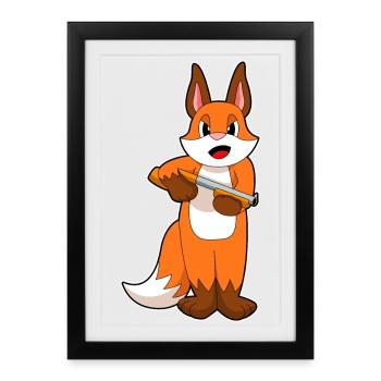 Fox Fusil de chasse - Affiche encadrée (27 × 37 cm) - noir - Devant