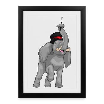 Elephant Wizard Wand - Framed poster (27 × 37 cm) - black - Front