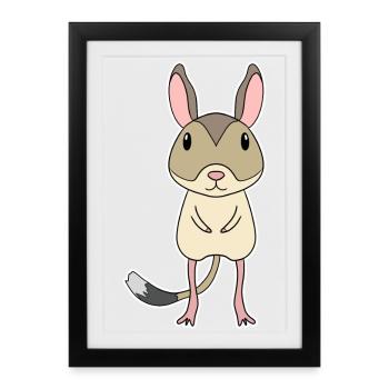 Great Desert Jumping Mouse Mouse - Framed poster (27 × 37 cm) - black - Front