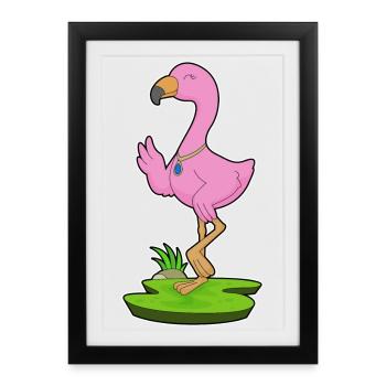 Flamingo Necklace - Framed poster (27 × 37 cm) - black - Front