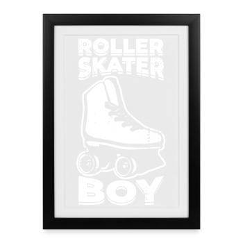 Roller Skater Boy - Framed poster (27 × 37 cm) - black - Front