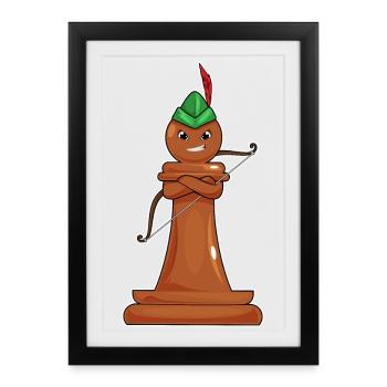 Chess piece pawn chess - Framed poster (27 × 37 cm) - black - Front