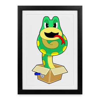 Snake Cardboard - Framed poster (27 × 37 cm) - black - Front