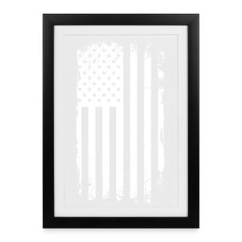 Distressed American Flag Grunge - Framed poster (27 × 37 cm) - black - Front