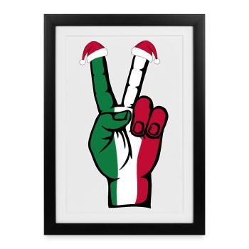 Italy Flag Christmas Peace Symbol - Framed poster (27 × 37 cm) - black - Front