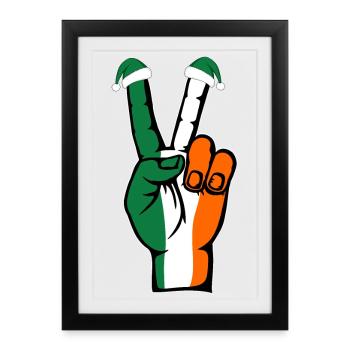 Drapeau de l’Irlande Noël Symbole de paix - Affiche encadrée (27 × 37 cm) - noir - Devant