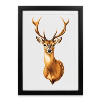 Magnifique faon - Affiche encadrée (27 × 37 cm) - noir - Devant