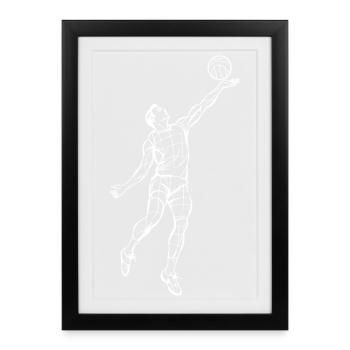 Volleyball Player Sketch - Framed poster (27 × 37 cm) - black - Front