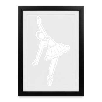 Ballerina Drawing - Framed poster (27 × 37 cm) - black - Front