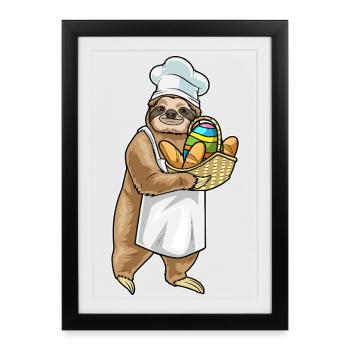 Cuisson de Pâques par paresseux - Affiche encadrée (27 × 37 cm) - noir - Devant