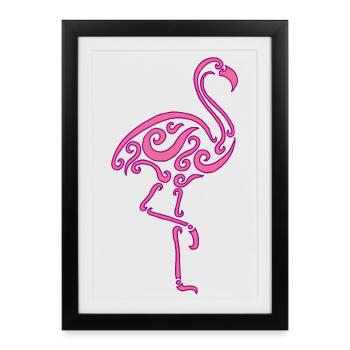 A pink bird - Framed poster (27 × 37 cm) - black - Front