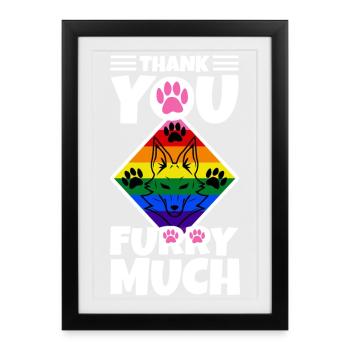 Thank you furry much - Framed poster (27 × 37 cm) - black - Front