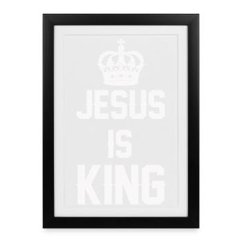Jésus est roi Couronne Oeuvre - Affiche encadrée (27 × 37 cm) - noir - Devant
