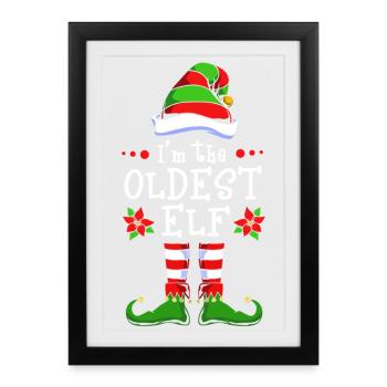 Elf Elf Christmas Gift Grandpa Father Old Man - Framed poster (27 × 37 cm) - black - Front