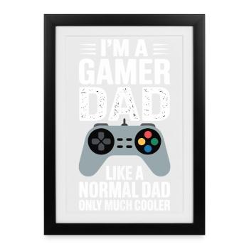 Gamer Dad Like A Normal Dad Only Cooler - Framed poster (27 × 37 cm) - black - Front