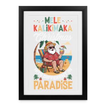 Mele Kalikimaka Hawaiian Christmas - Framed poster (27 × 37 cm) - black - Front