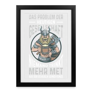 Viking Outfits Valhalla Norse Mythology - Framed poster (27 × 37 cm) - black - Front