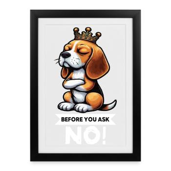 Avant de demander Beagle Beagle Propriétaire de Beagle Beagle Holder - Affiche encadrée (27 × 37 cm) - noir - Devant