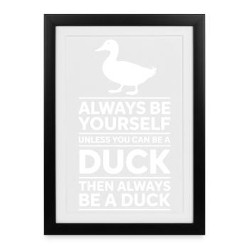 Dits de canard Canard Cadeau Drôle de Canard - Affiche encadrée (27 × 37 cm) - noir - Devant