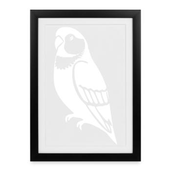 Perroquets Oiseau Geshenk - Affiche encadrée (27 × 37 cm) - noir - Devant