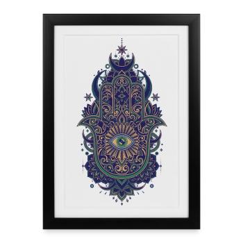 Spiritualité Géométrie Sacrée Fleur de Lotus Zen - Affiche encadrée (27 × 37 cm) - noir - Devant
