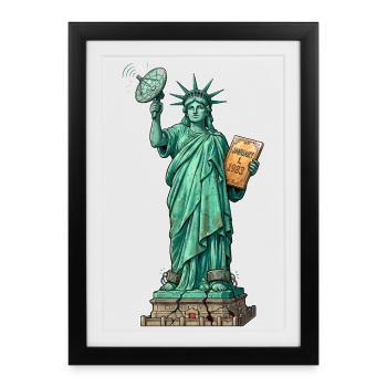 Statue of Communication - Framed poster (27 × 37 cm) - black - Front