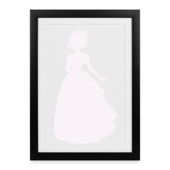 Princesse en robe de bal - Affiche encadrée (27 × 37 cm) - noir - Devant