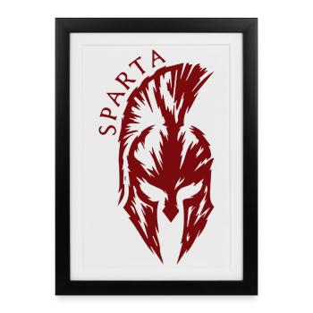 Sparta Casque Spartiate Fitness Guerrier Ancien - Affiche encadrée (27 × 37 cm) - noir - Devant