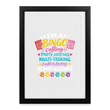Animation Assistant Bingo Activities Gift - Framed poster (27 × 37 cm) - black - Front