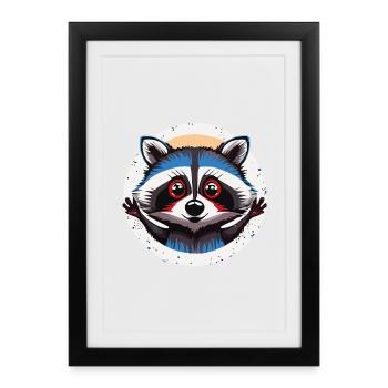 Pedro raccoon Waschbaer Waschbär - Framed poster (27 × 37 cm) - black - Front