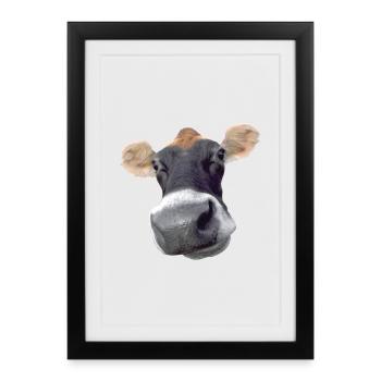Moo Cow dairy cow - Framed poster (27 × 37 cm) - black - Front