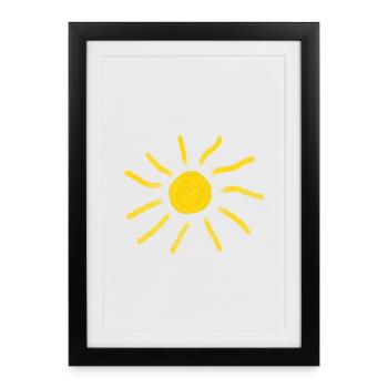 Sun Summer Shirt Cadeau de Noël - Affiche encadrée (27 × 37 cm) - noir - Devant