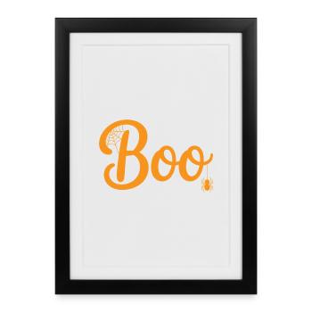 Boo Cobweb Orange Halloween - Framed poster (27 × 37 cm) - black - Front