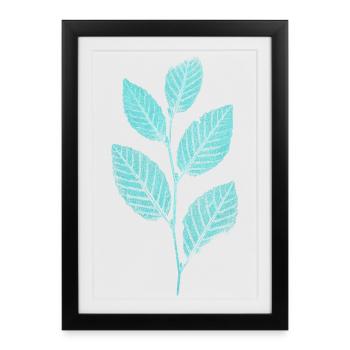 Branche de feuilles / hêtraies - Affiche encadrée (27 × 37 cm) - noir - Devant