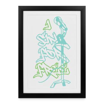 Je chante gratuitement - Affiche encadrée (27 × 37 cm) - noir - Devant