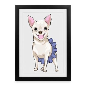 Danse ballerine Chihuahua - Affiche encadrée (27 × 37 cm) - noir - Devant