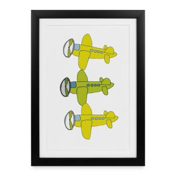 Aircraft 3-fold - Framed poster (27 × 37 cm) - black - Front