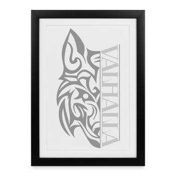 Valhalla Wolf Viking - Framed poster (27 × 37 cm) - black - Front