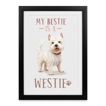 Mon meilleur ami est un Westie - Affiche encadrée (27 × 37 cm) - noir - Devant