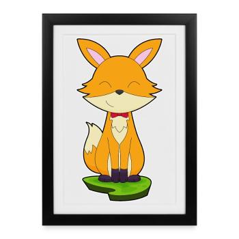 Nœud papillon Fox - Affiche encadrée (27 × 37 cm) - noir - Devant