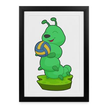 Caterpillar Volley-ball Joueur Volley-ball - Affiche encadrée (27 × 37 cm) - noir - Devant