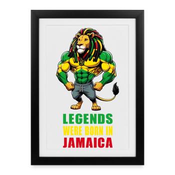 Musique reggae jamaïcaine - Affiche encadrée (27 × 37 cm) - noir - Devant