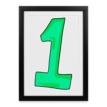 1 vert - Affiche encadrée (27 × 37 cm) - noir - Devant