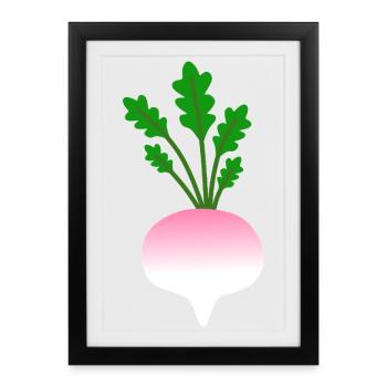 Minimalistic Turnip Botanical Illustration - Framed poster (27 × 37 cm) - black - Front